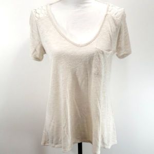 《Neon Soul》Cream Neutral Lace Top Sz XL Blouse